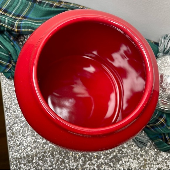 Rae Dunn Holiday Christmas Jingle Bells Cookie Jar Red Ceramic Canister New - Picture 9 of 9